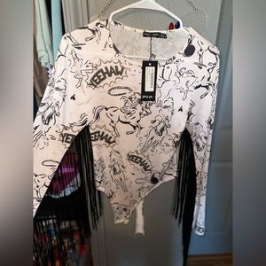 Fashion Nova Fringe Bodysuit